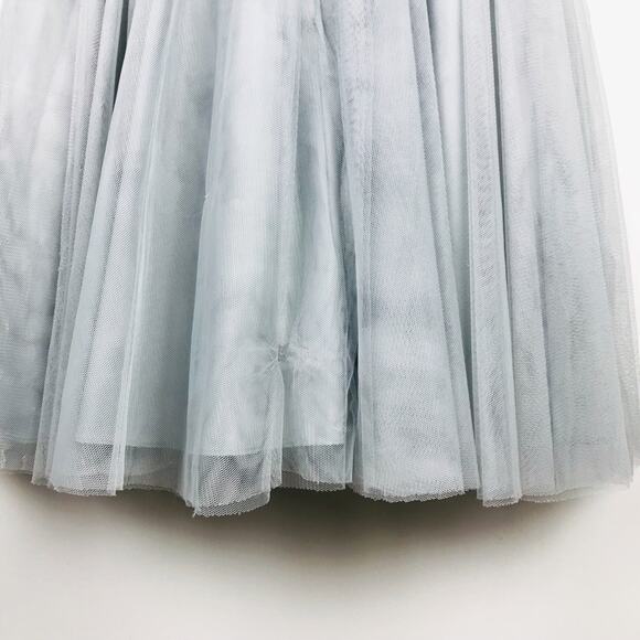 Aidan Mattox Silver Sequin Tulle Dress Sz 12 - Picture 7 of 8